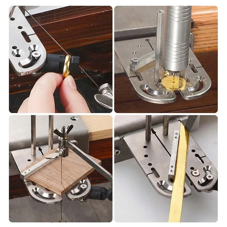 Multi-purpose Stainless Steel Workbench with Wood Tabletop and Metal Limit Stoppers