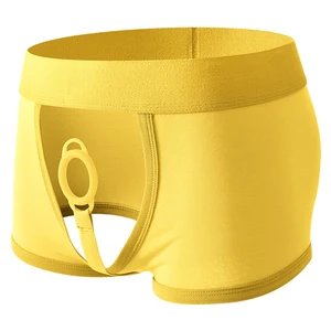 O-Ring-Kleidung von sexy Männern Baumwollanschauungen niedrige Taille exponierte Kaufläse Hahnhubs Ring Shorts 12 Cueca -Verkauf von Herren mit Eröffnung vor dem Vorgang - №11