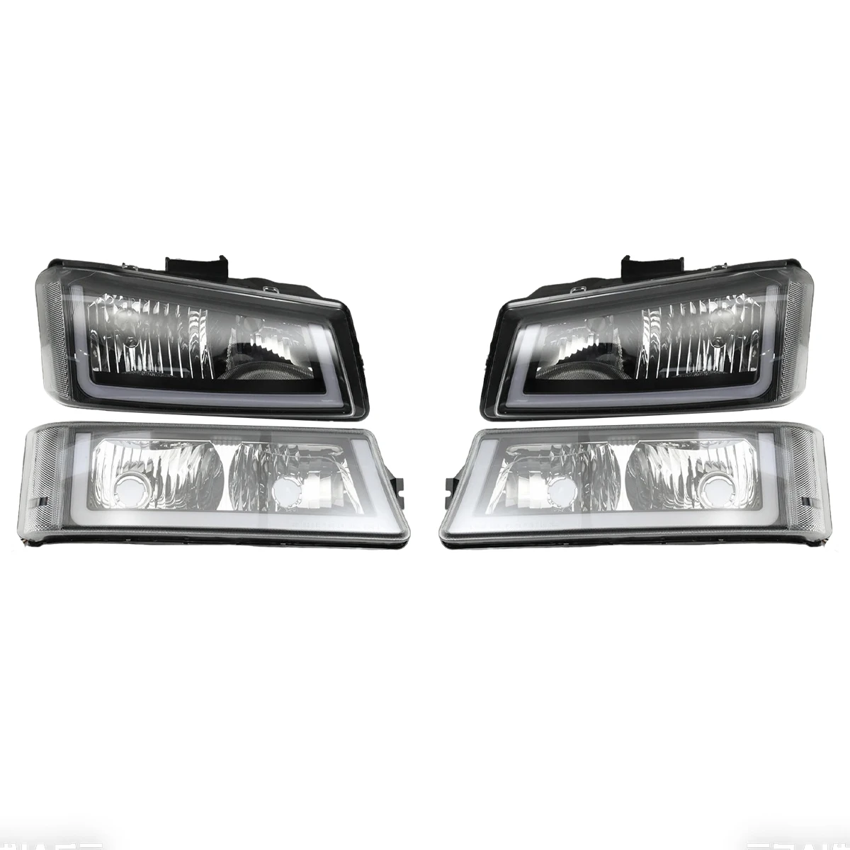 

STLFLED Headlights High Beam Low Beam Turn Signal Headlight Assembly Upgrade for Chevrolets Silverado 2003 2004 2005 2006