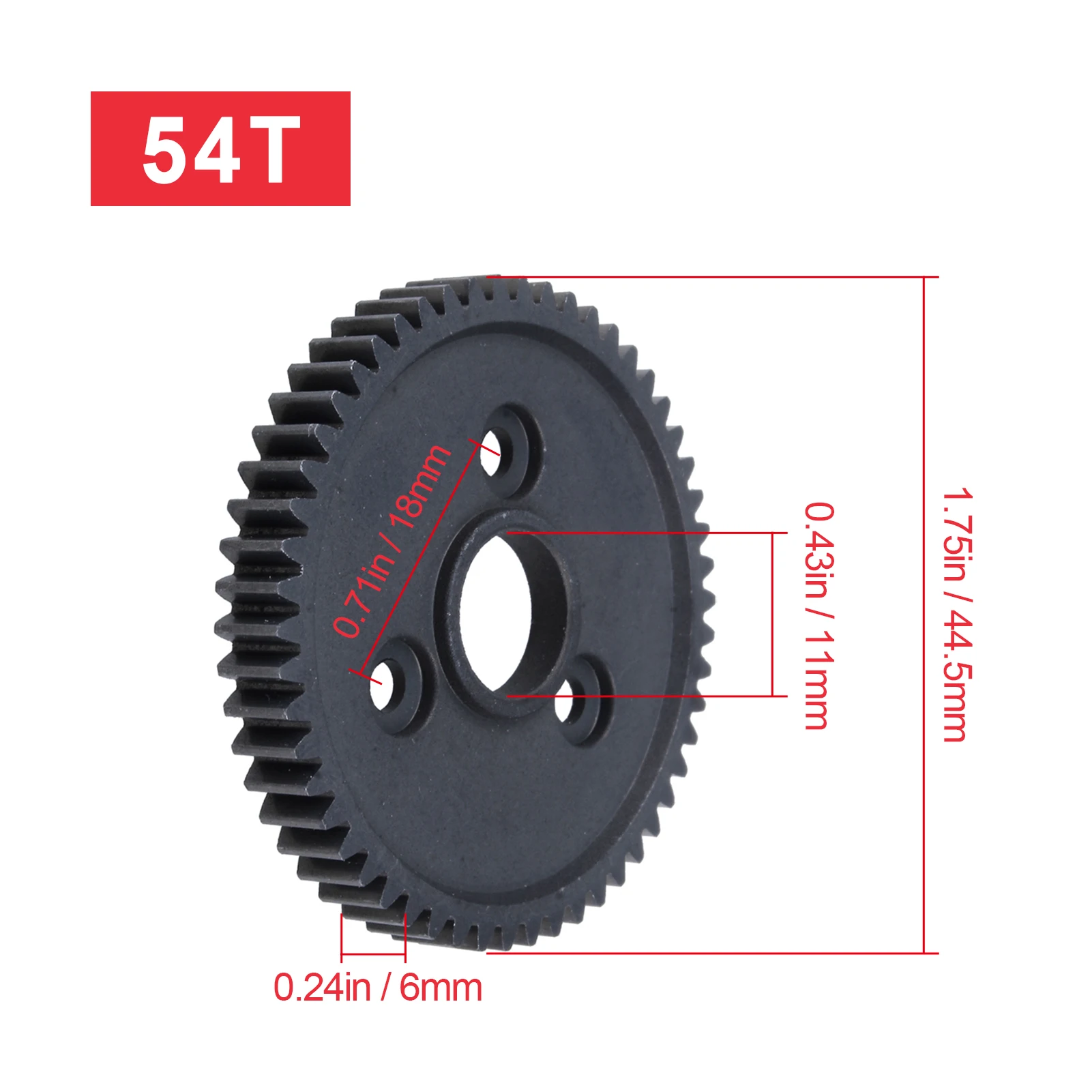 HobbyPark 54T 0.8 Metric Pitch Spur Gear 3956 for 1/10 Traxxas Slash 4x4 Rustler 4x4 VXL Stampede 4x4 Summit E-Revo 2pcs