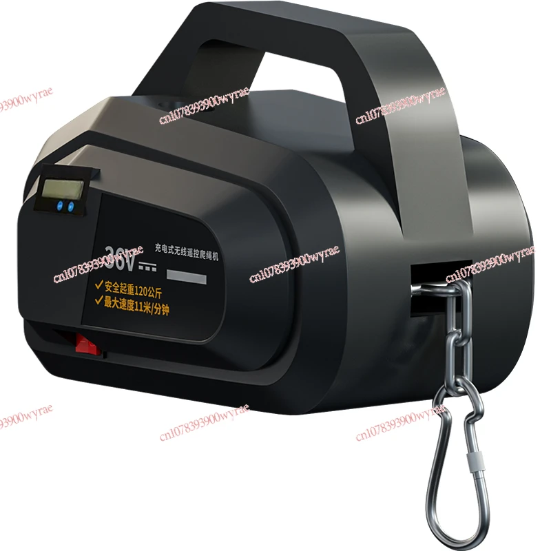 

Rechargeable rope climbing machine, lifting device, portable remote control lifting electric hoist, lithium battery crane