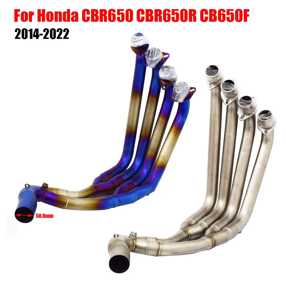 Best Quality 51mm Muffler For Honda CB650F CB650R CBR650 CBR650F 2014 - 2022 Motorcycle Exhaust System Front Link Pipe Slip On