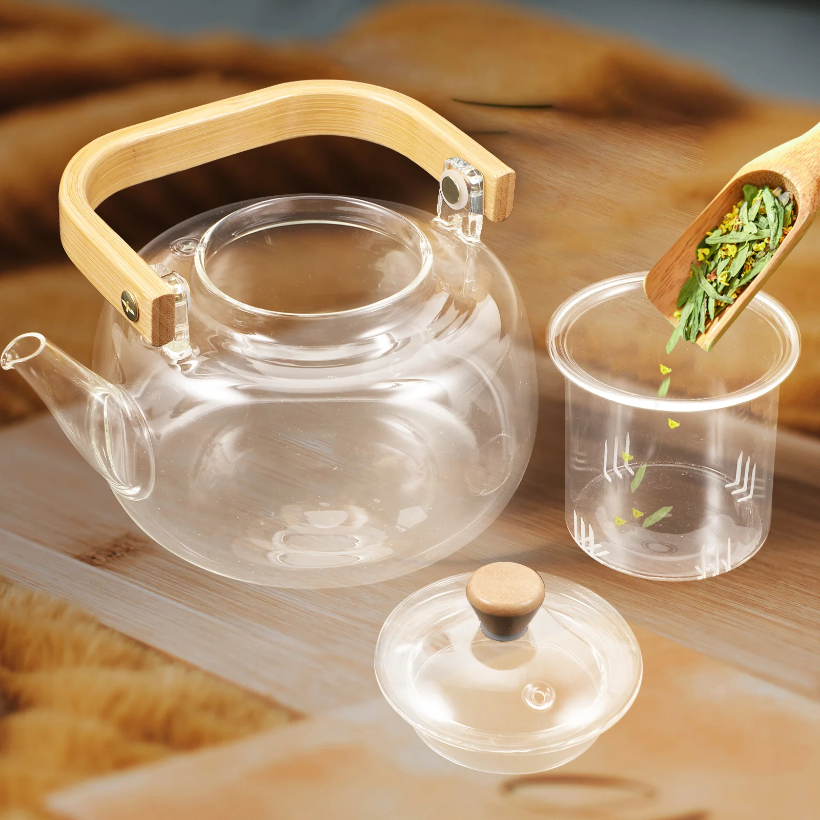 

Transparent Glass Teapot With Infuser Premium Quality For Stove Top Portable Household Use Clear Tea Kettle Tea Pot Glass