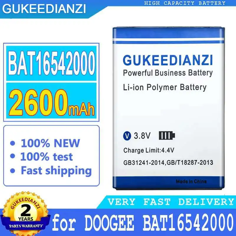 

Stable Premium Replacement Mobile Phone Battery 2600Mah For Doogee BAT16542000