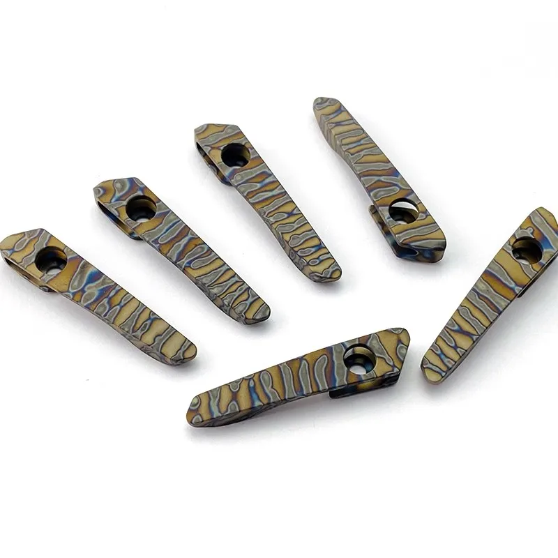 

1 шт., жареный титановый задний зажим с рисунком тигра для складного ножа Strider SNG/SMF