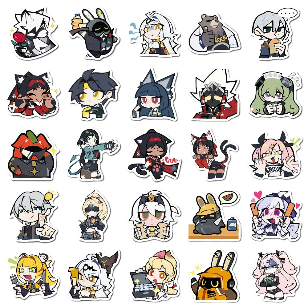 

10/50Pcs Popular Game Zenless Zone Zero Peripheral Stickers Cartoon Character Sticker Decorative Water Cup Phone Case Desktop