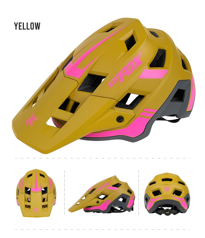 BATFOX Fahrradhelm Offroad Downhill Mountain Road Radfahren Sicherheitskappe Professionell Zertifiziert Herren Damen MTB Fahrradhelme – Detail 15