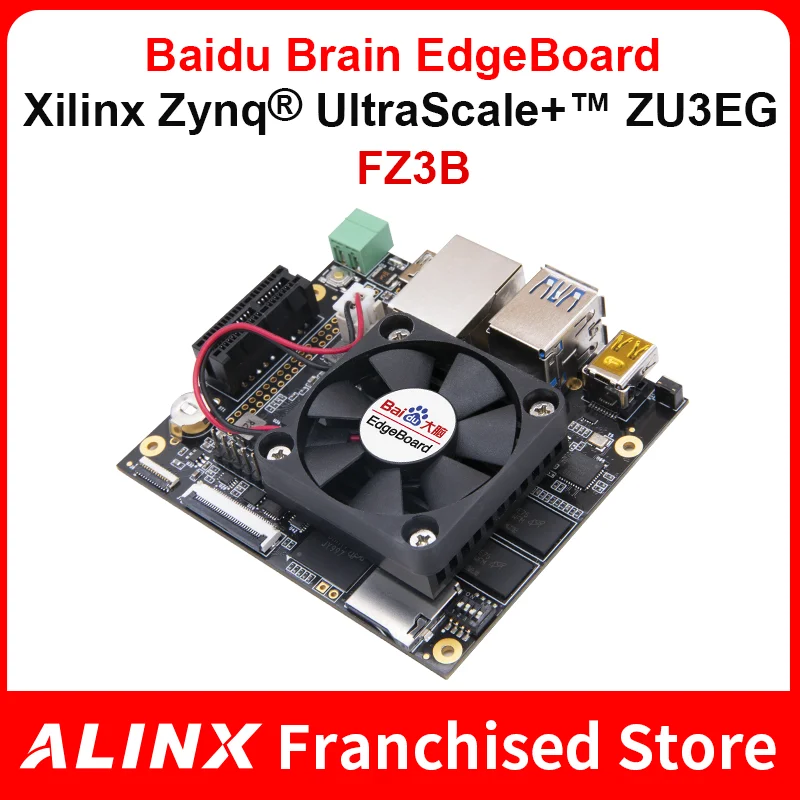 ALINX FZ3B FZ3A: Xilinx Zynq بالموجات فوق الصوتية ZU3EGMPSOC Edgeboard بطاقة الحوسبة التعلم AI