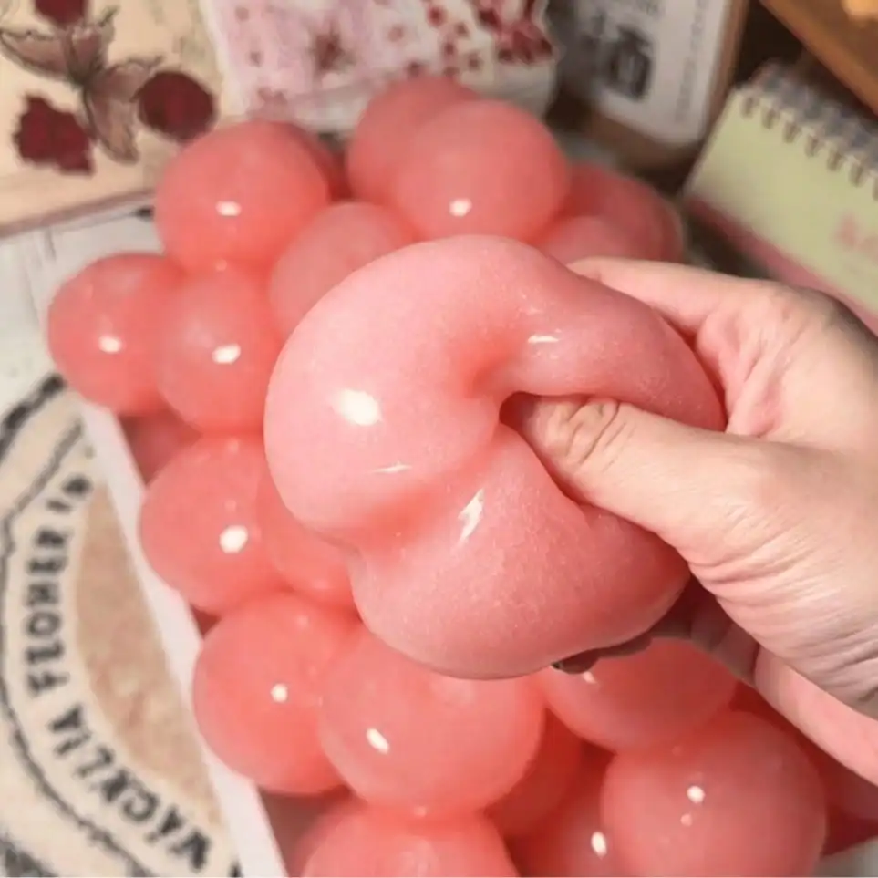 1pc Crystal Clear Peach Squishy Stress Relief Toy, Peach Squishy Toy, Crystal Clear Squishy Toy, Jelly Texture Squishy Toy, Squishy Stress Relief Toy, Decompression Toy, Realistic Fruit Squishy Toy, Adult Stress Relief Toy, Squeeze Toy