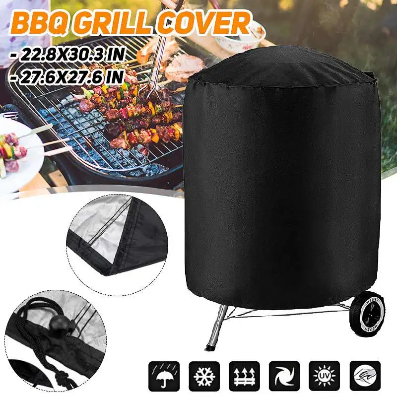 BBQ Cover Outdoor Dust Waterproof Weber Heavy Duty Grill Cover Anti-uv Rain Windproof Barbeque Grill Protector Cover 5 Sizes