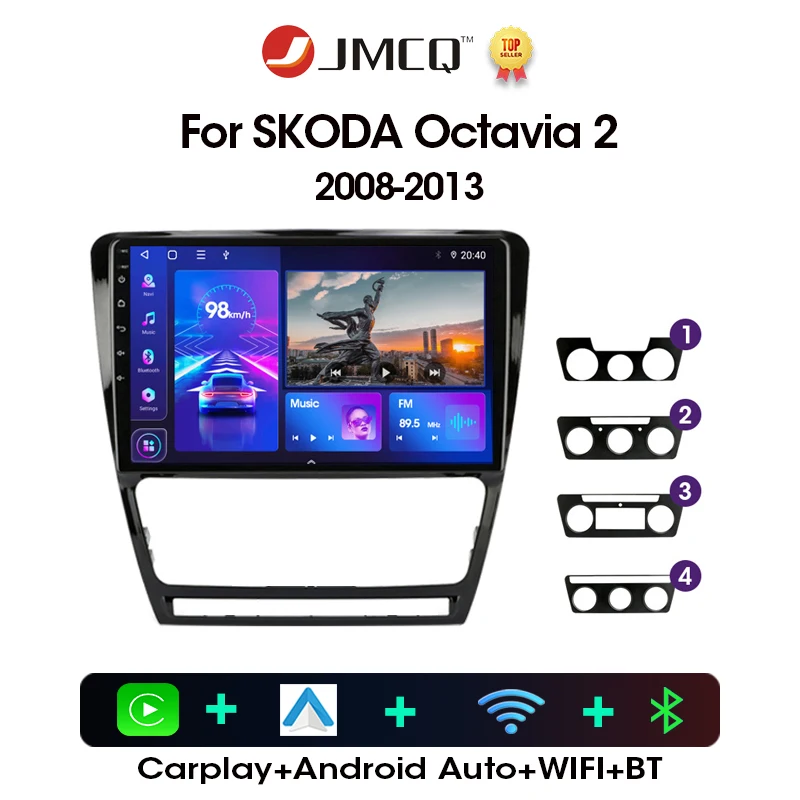 

JMCQ 10.1" 2din Android 12 Car Radio Multimidia Video Player RDS DSP For Volkswagen SKODA Octavia 2 A5 2007-2014 Navigation GPS