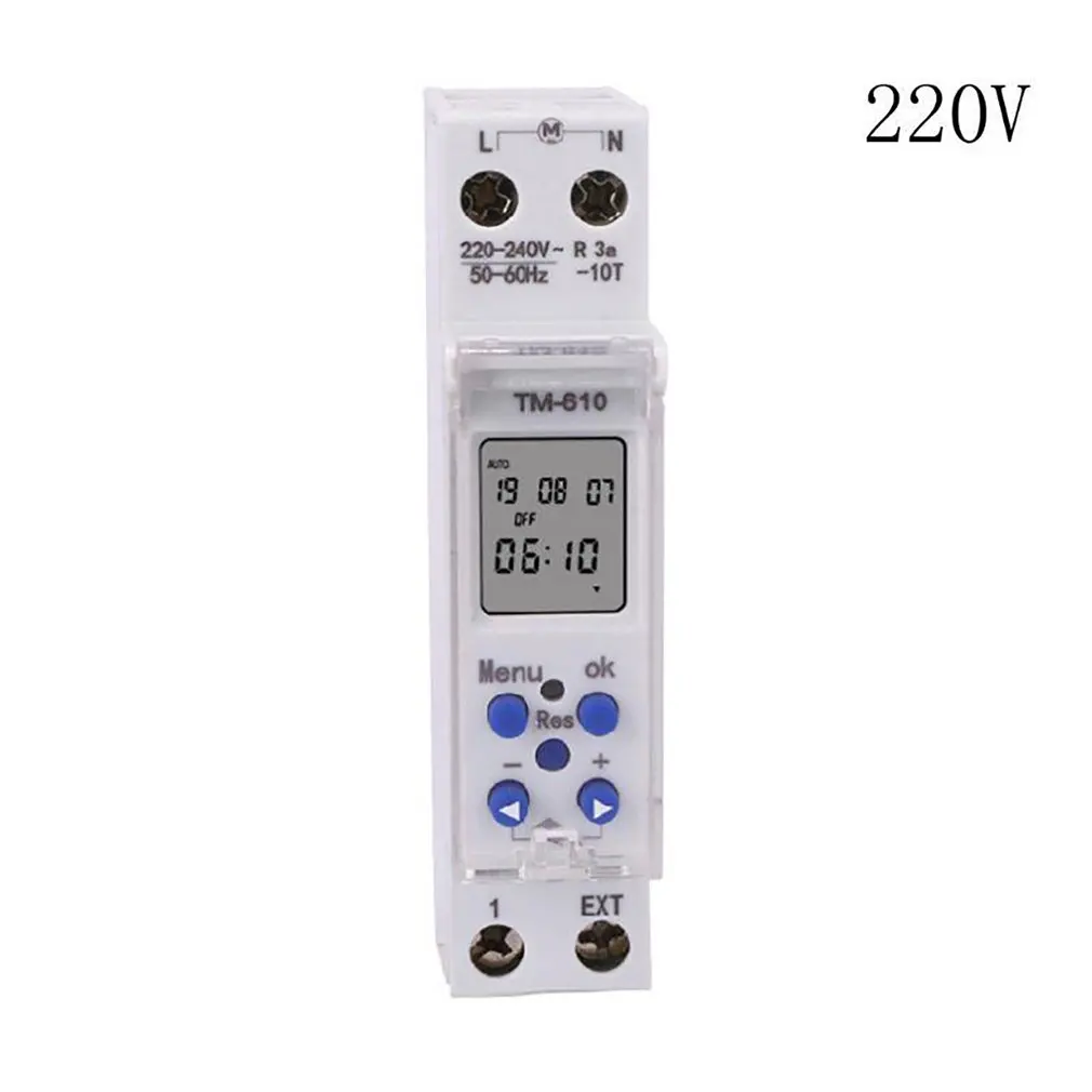 18mm TM610 LCD Display Single Module Programmable Timer Switch Din Rail 220V External Trigger SwitchDropshipping Wholesale