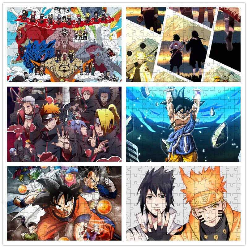 

35/300/500/1000Pcs Puzzle Uzumaki Naruto Uchiha Sasuke Kakashi Boxed Family Personal Commemorative Gift Manual Assembly Toys