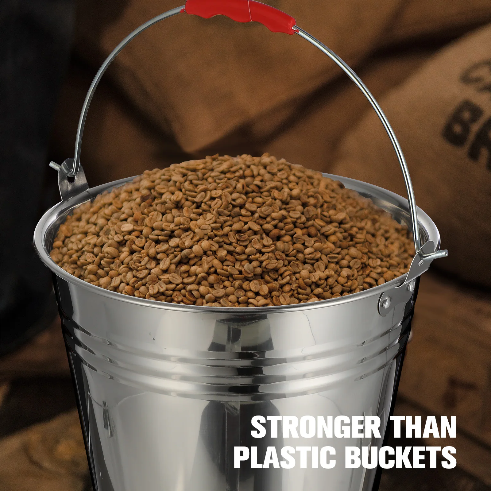 24CM Stainless Steel Bucket With Lid Thickened Heavy Duty Water Pail Storage For Pasture Milk Ranch Ice Buckets