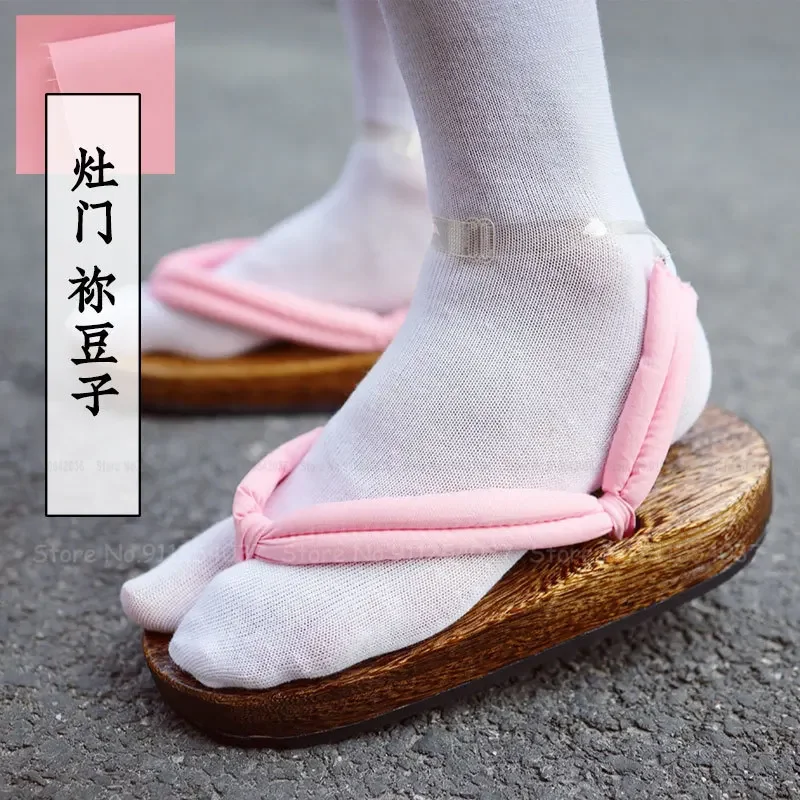 

9Style Japanese Kimono Samurai Geta Clogs Anime Kamado Nezuko Tanjirou Agatsuma Zenitsu Cosplay Wooden Shoes Sandal