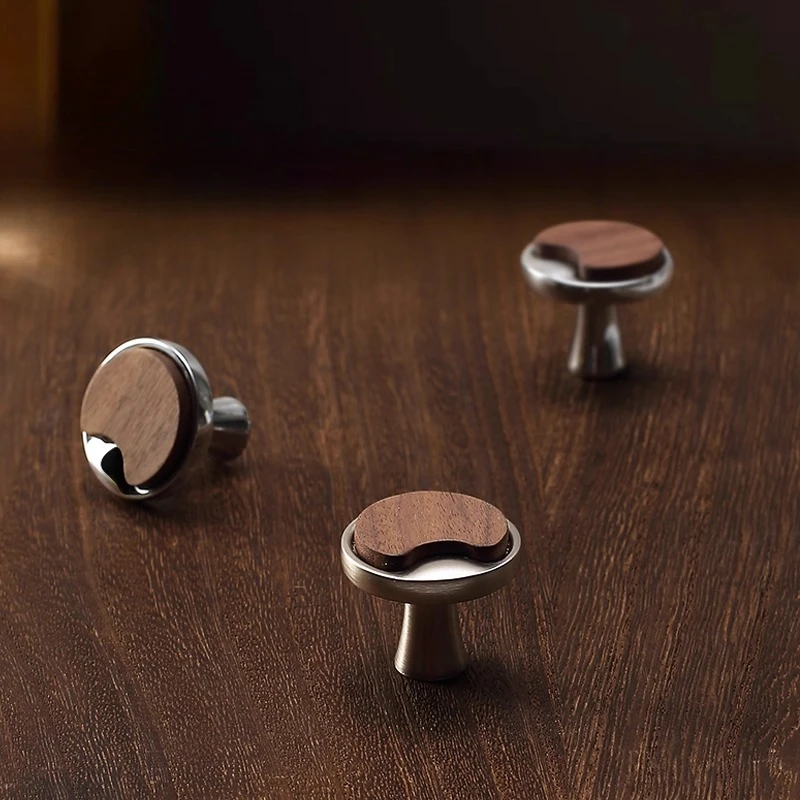 

Middle ancient style drawers, wardrobes, door handles, solid wood handles, high-end walnut single hole handles, light luxury