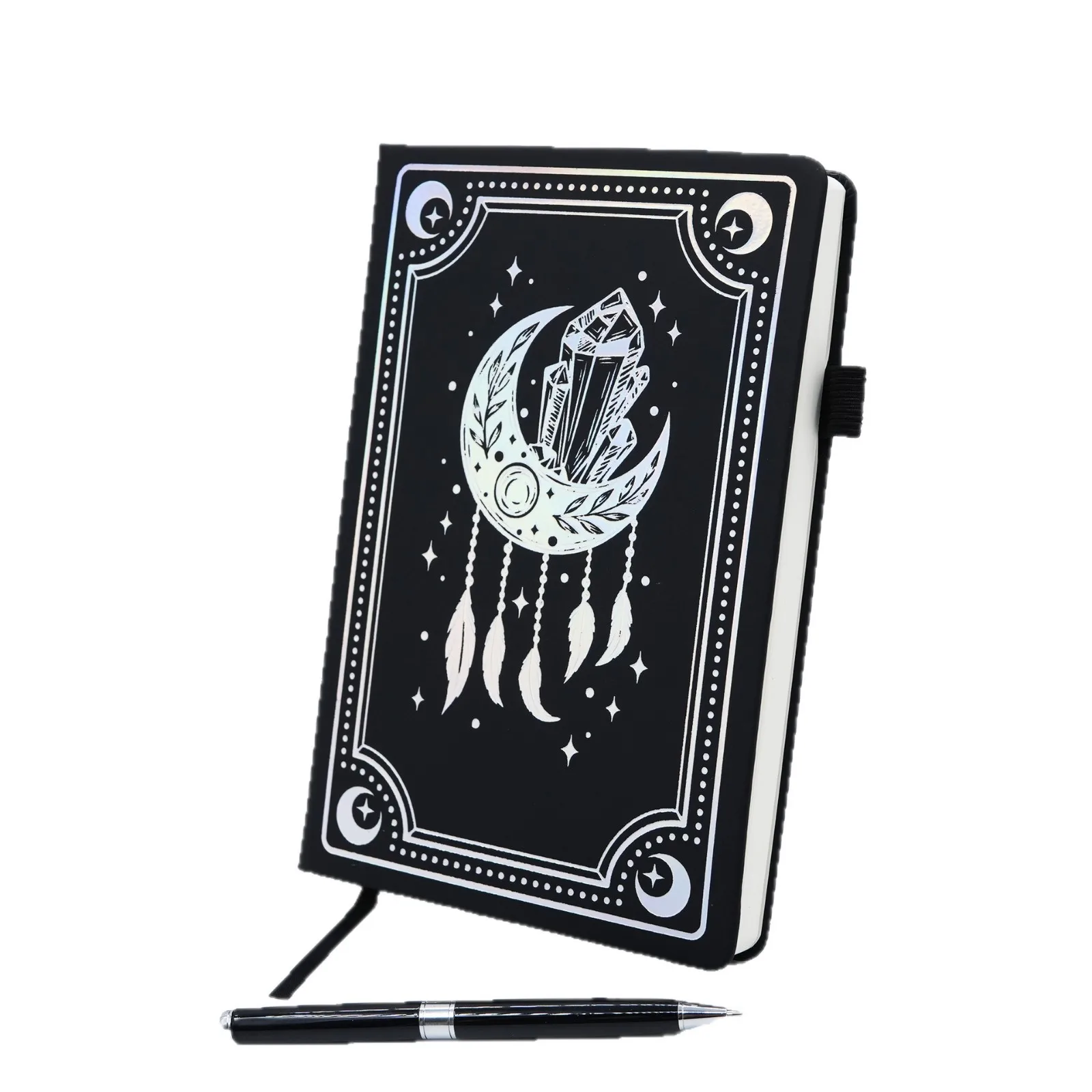 Gothic Vintage Magic Book Notebook Tarot Silver Laser‑cover Notepad Exquisite Journal Teen Girls Aesthetic School Stationery view 5