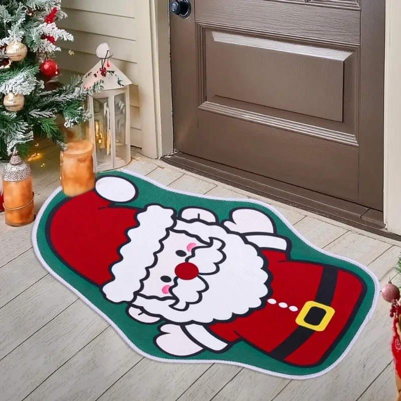 Christmas Decoration Floor Mat Bedroom Bath Toilet Door Anti Slip Mat Xmas Tree Snowman Carpet Merry Christmas New Year Gifts