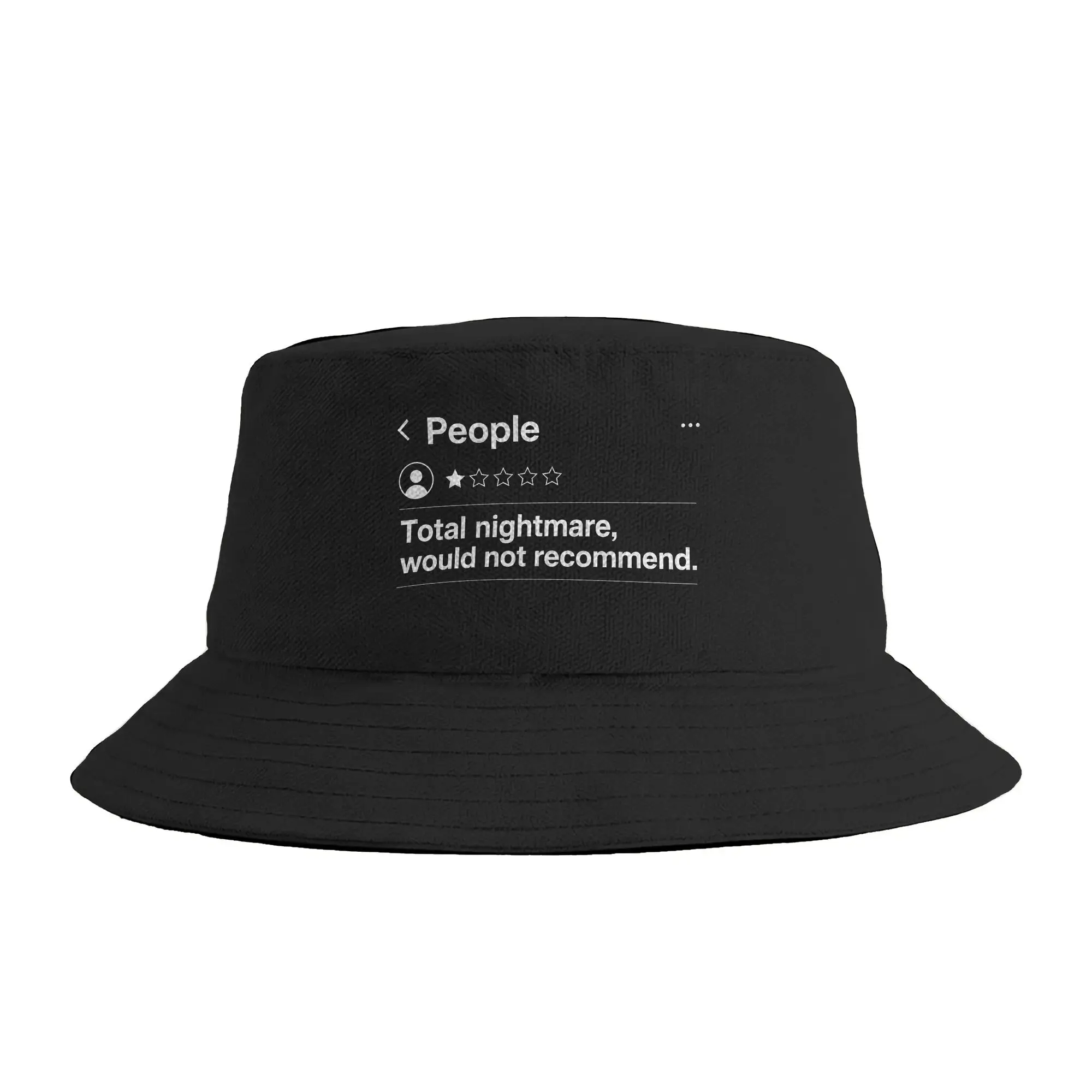 People Tees One Star  Total Nightmare  Would Not Recommend Bucket Hat For Unisex  Fisherman Hats Classic Hunting Caps Sun Hats