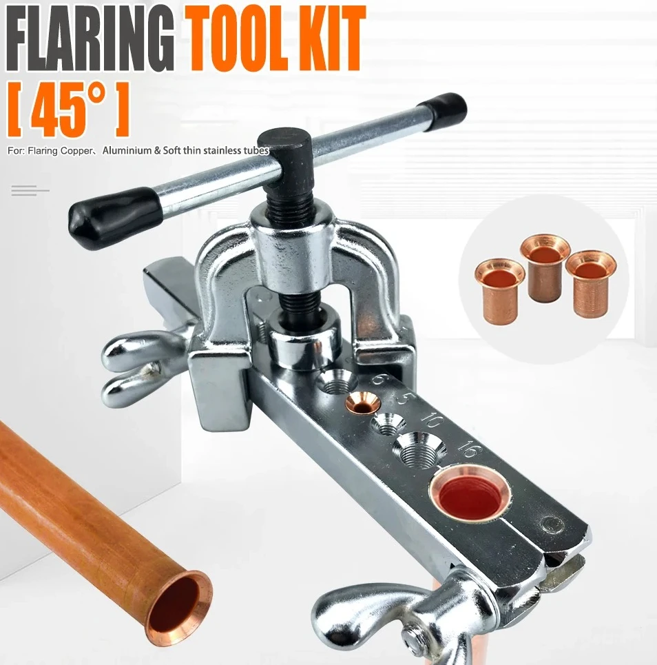 for Reaming Copper Tubes and Other Pipes Copper Tube Expander 45 Degree Flaring Tool Kit of Copper Tube Expander Used