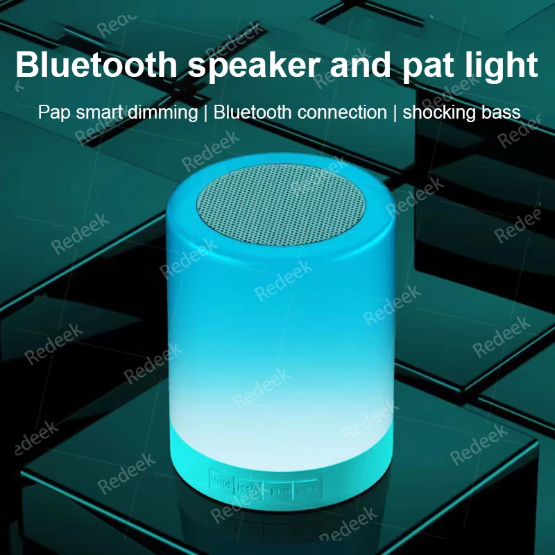 Altoparlante Bluetooth senza fili Mini altoparlanti Altoparlanti per pubblico Touch Light Lampada da tavolo per atmosfera notturna a LED colorata per PC