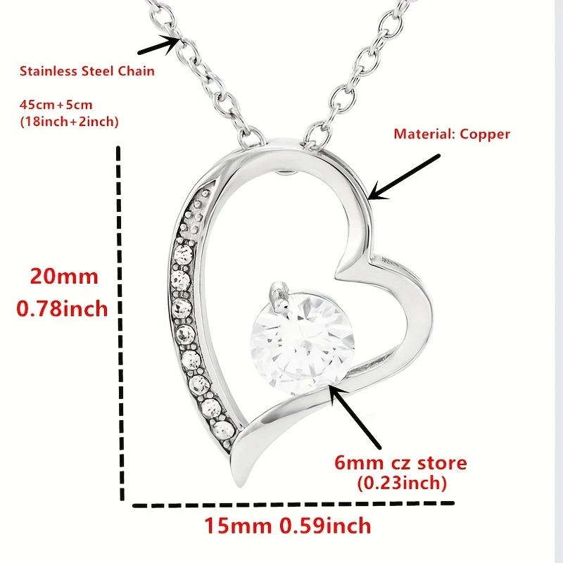To My Bonus Grandma Forever Heart Necklace Statement Pendant Necklace For Grandma Gifts Mother's Day Gift With Gift