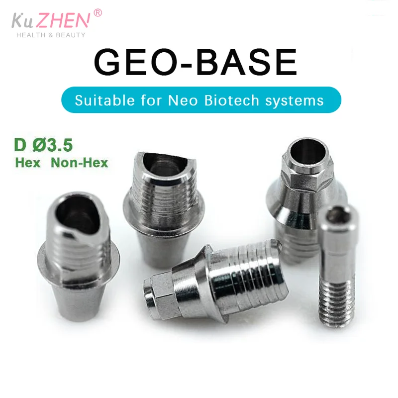 1PCS Metal Metallic Silver Neo Biotech Tru Base TiBase Abutment Titanium Base CAD/CAM Dental Implant Components OEM ODM