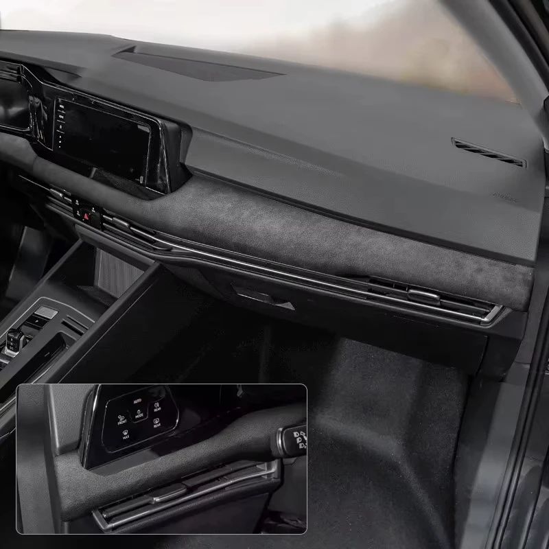 For Volkswagen Golf 8 Rline Pro 21-24 Alcantara Car Central Trims Gear Shift Panel Armrest Storage Box Frame Rear Outlet Frame