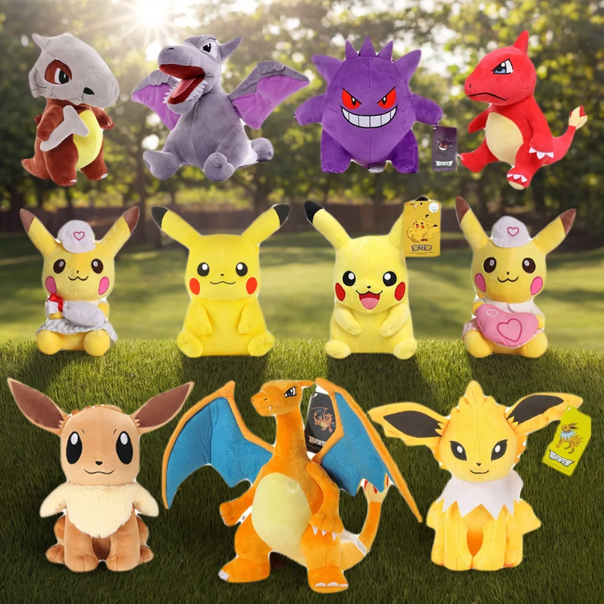 20cm Pikachu Pokemon Plush Doll Charmander Bulbasaur Squirtle Psyduck Eevee Plush Soft Stuffed Animals Peluche Plushie Toy Gifts