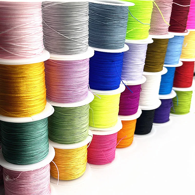 30 m/rollo de hilo de nailon de 0,4mm, nudo chino, cordón de macramé, pulsera, cuerda trenzada, borlas DIY, cadena de cuentas