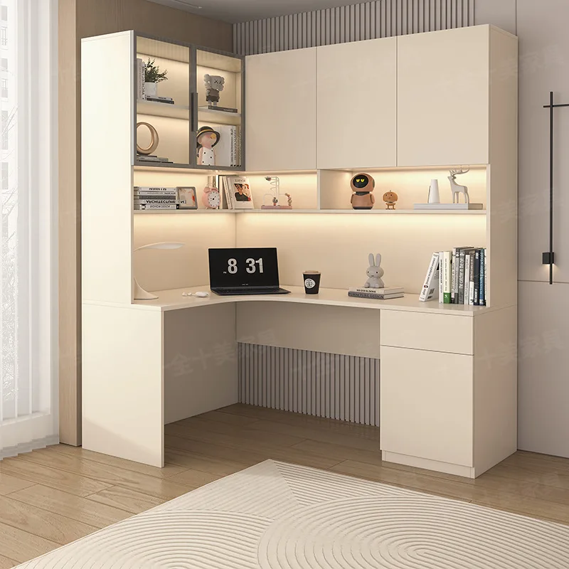 

Corner desk Bookshelf Integrated table Combination household student writing table