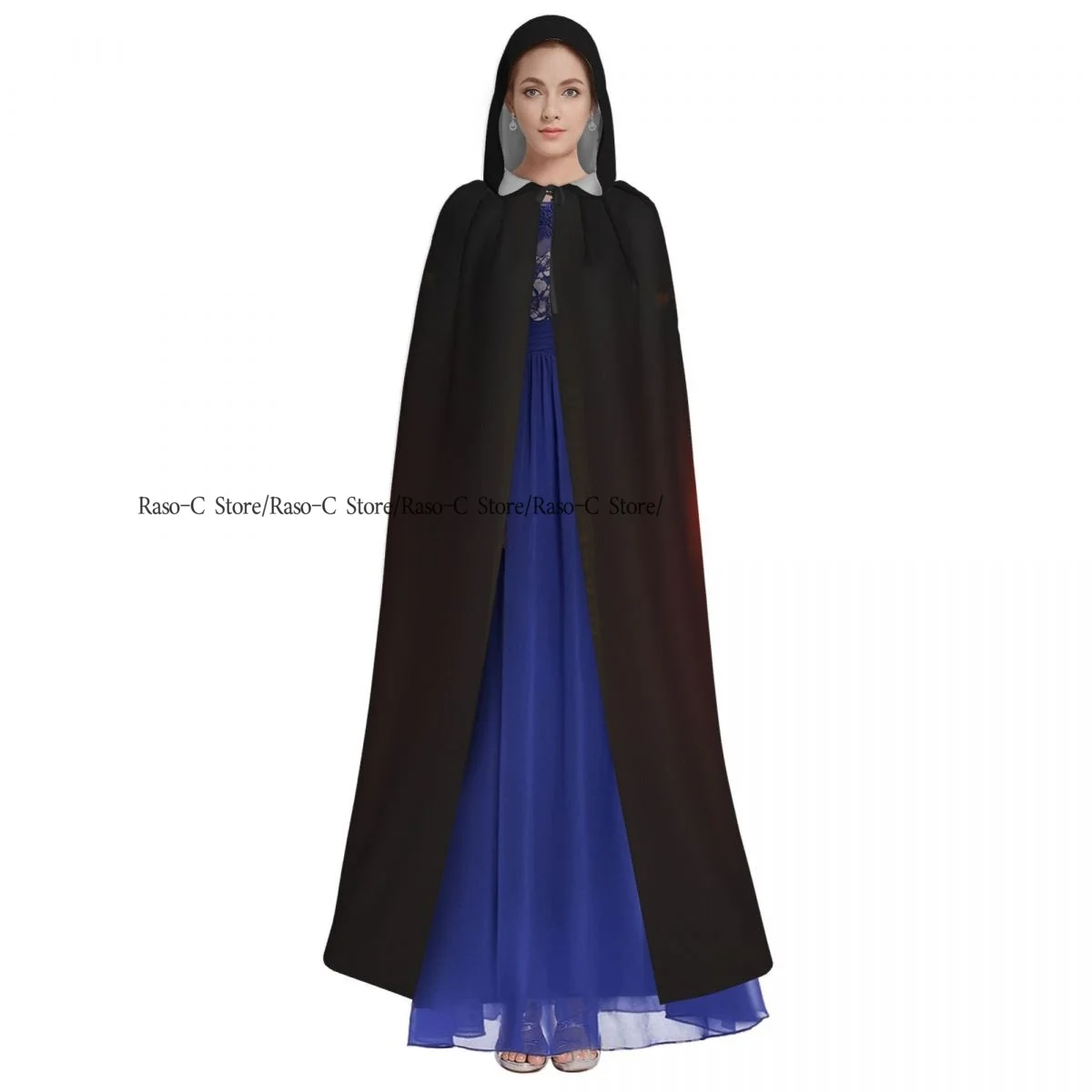 Unisex Witch Party Reversible Hooded Adult Vampires Cape Cloak Ancient Spanish Crucifix