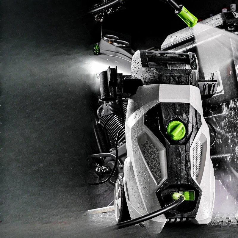 

Car washing machine Household high pressure 220v powerful cleaning machine Water pump Washing water gun Spray foam brush car