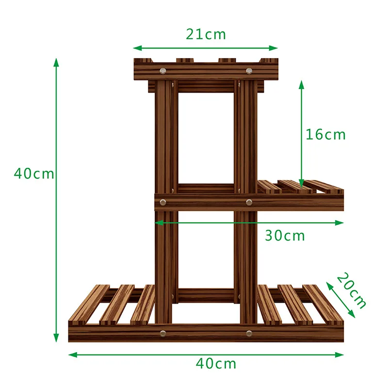 Soporte de flores de 3 niveles para plantas, estante de madera maciza para decoración de sala de estar de piso a techo, soporte de maceta de flores