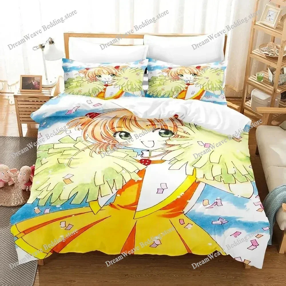 Home Textile Cartoons Cardcaptor Sakura Cover Duvet Cover Pillow Case Boy Girl Polyester Bedding Set King Queen Twin Size592