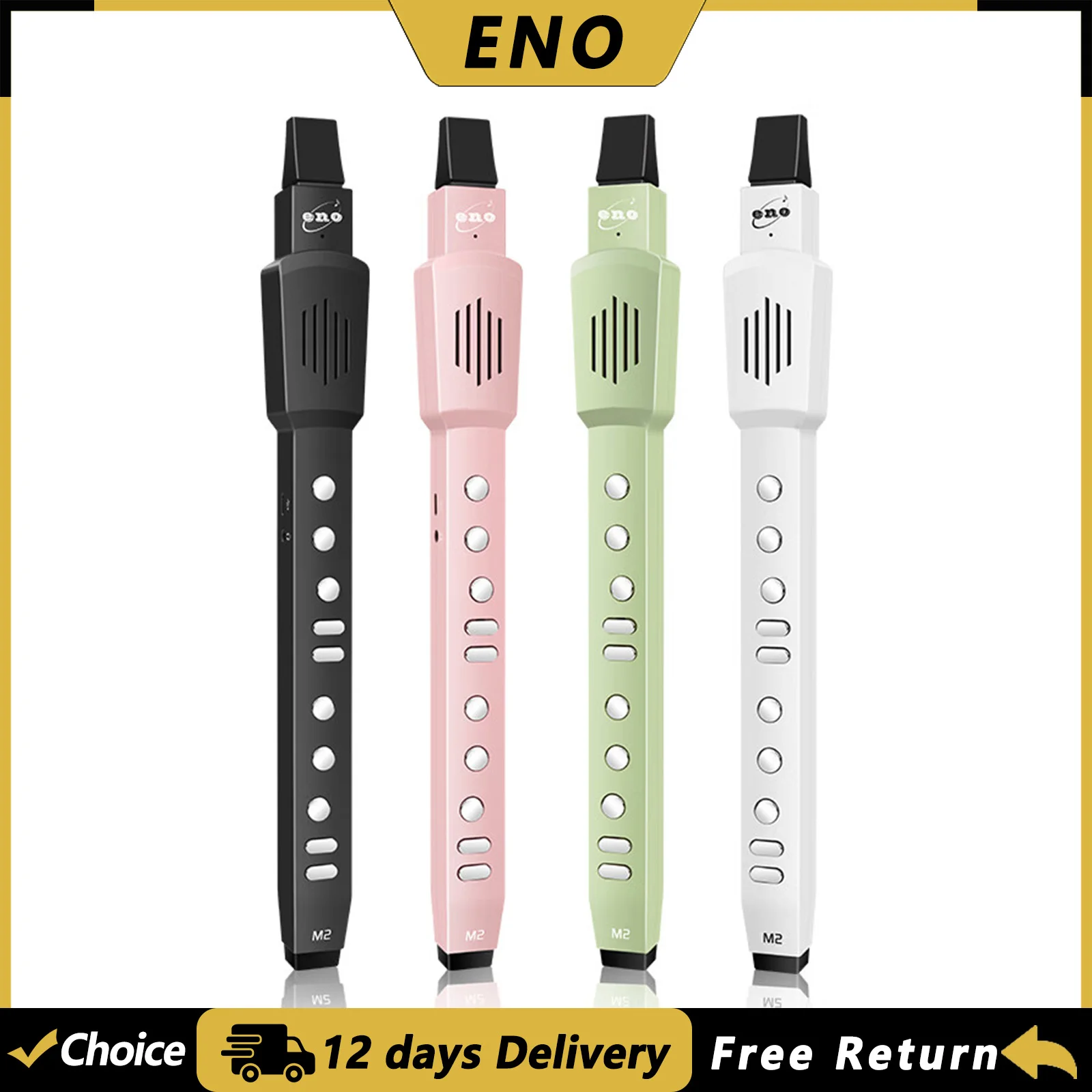 

﻿ ENO Electric Blowpipe 12 True Sampling Tones Electric Blow Tube Saxophone Digital Wind Instrument Automatic Vibration