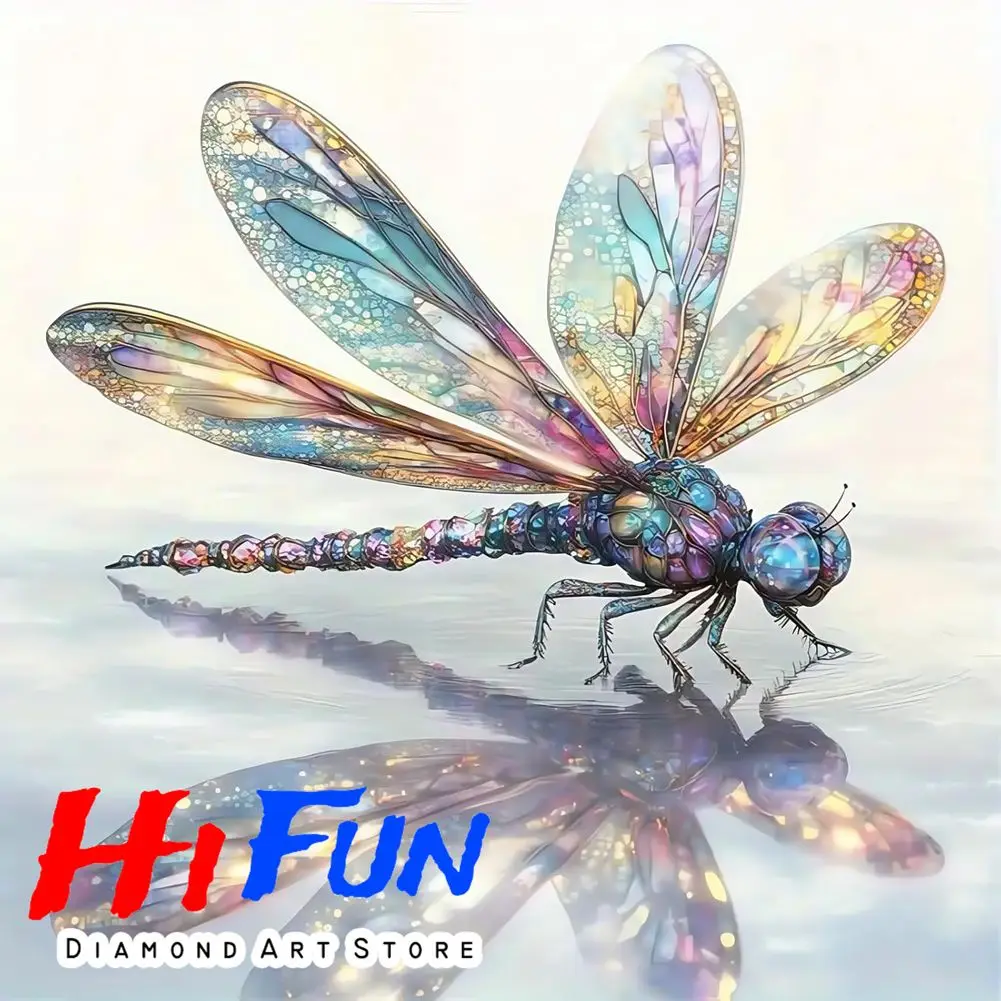 

5D DIY Dragonfly Watercolor Diamond Painting Full Square Round Rhinestone Insect Wall Art Embroidery Mosaic Needlework
