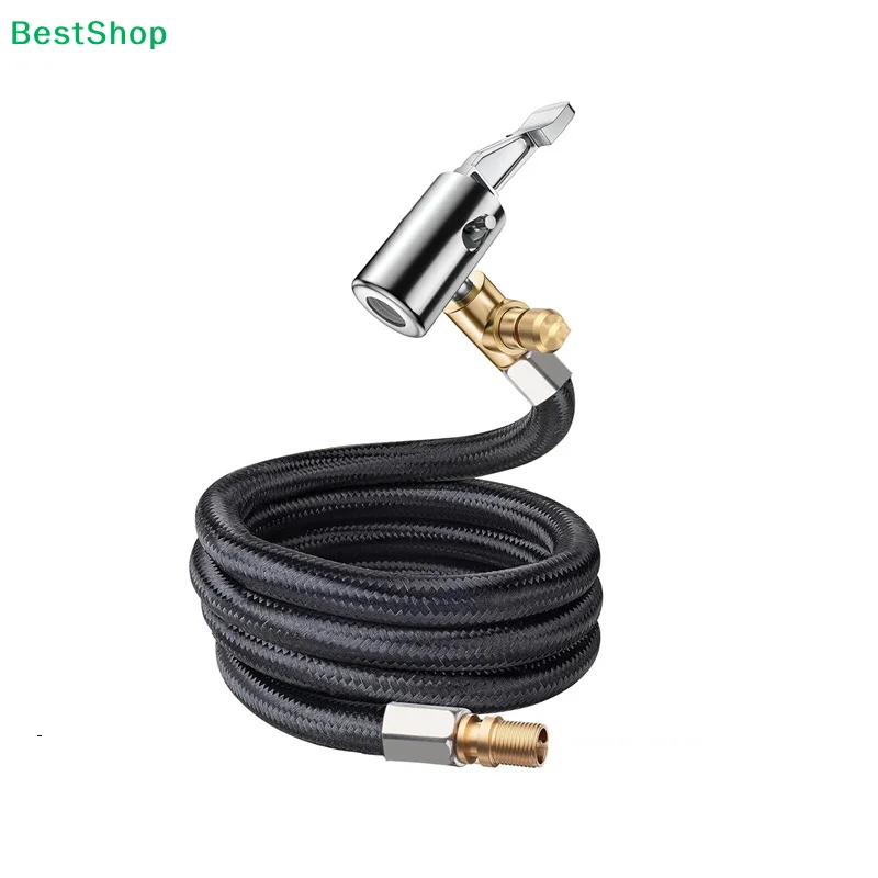 ★Quick Connect Release Flexible Braided Hose Tire Valve Connection Tube Inflator Compressor Pump Extension Hose For Car