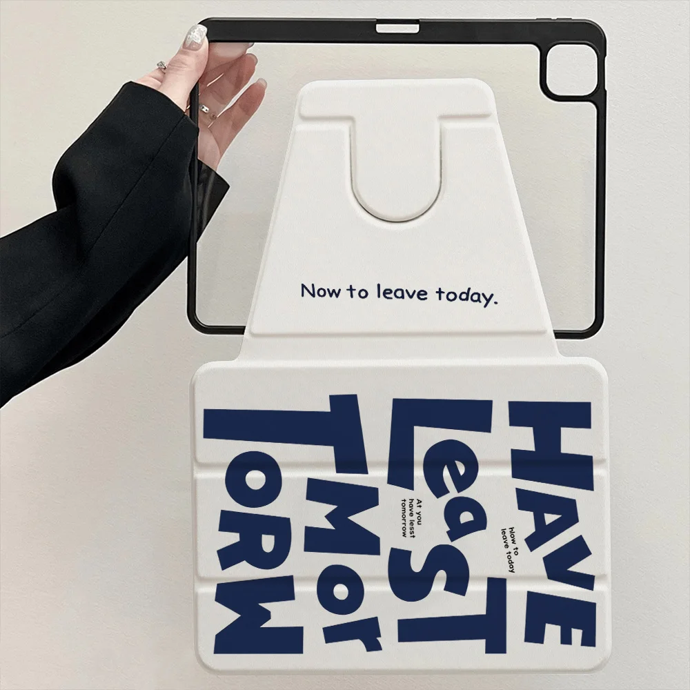 Trendy Simple Slogan TriFold Leather Tablet Case for Samsung Galaxy Tab S10 Plus 12.4inch Tab A8 10.5inch Tab S6 Lite 10.4inch