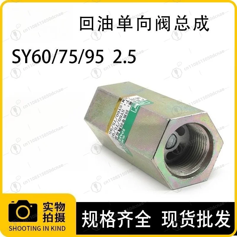 2.5 Return Oil Check Valve Assembly Pressure Valve, Hydraulic Spare Part for SY60 SY75 SY95 Excavator Hydraulic System Repair