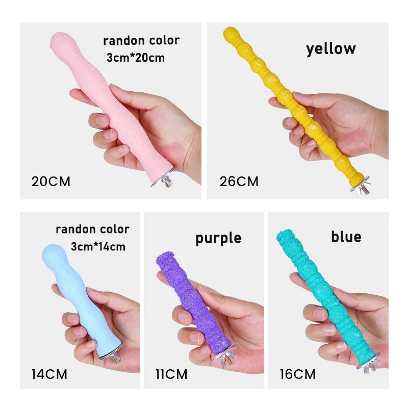 Haustier Papagei Klaue Schleifen Stick Holz Stick Vogel Sitzstange Sand Sittich Schleifen Bar Zähne Bisse Spielzeug Für Papagei Käfig Zubehör – Detail 5
