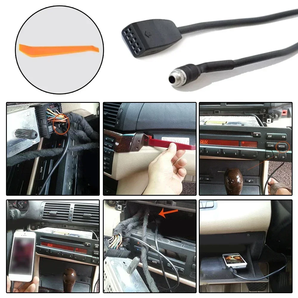 

3.5mm Car AUX Input Adapter Cable - Radio & MP3 Audio Kit For BMW E39 E53 X5 E46 Car Interface Accessories NEW NEW