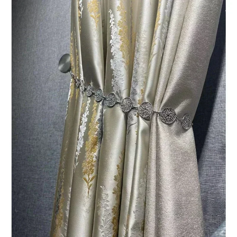 

Custom Size Retro Jacquared Curtains Blackout Window Curtain for Living Dining Room Bedroom Custom Home Decor White Tulle