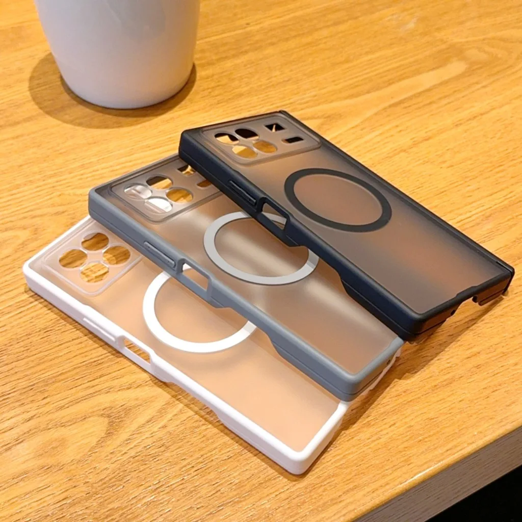 Matte Translucent Magnetic Phone Case For Xiaomi Mix Fold 4 3 Full Hinge Protection Wireless Charging Shockproof Cover view 6