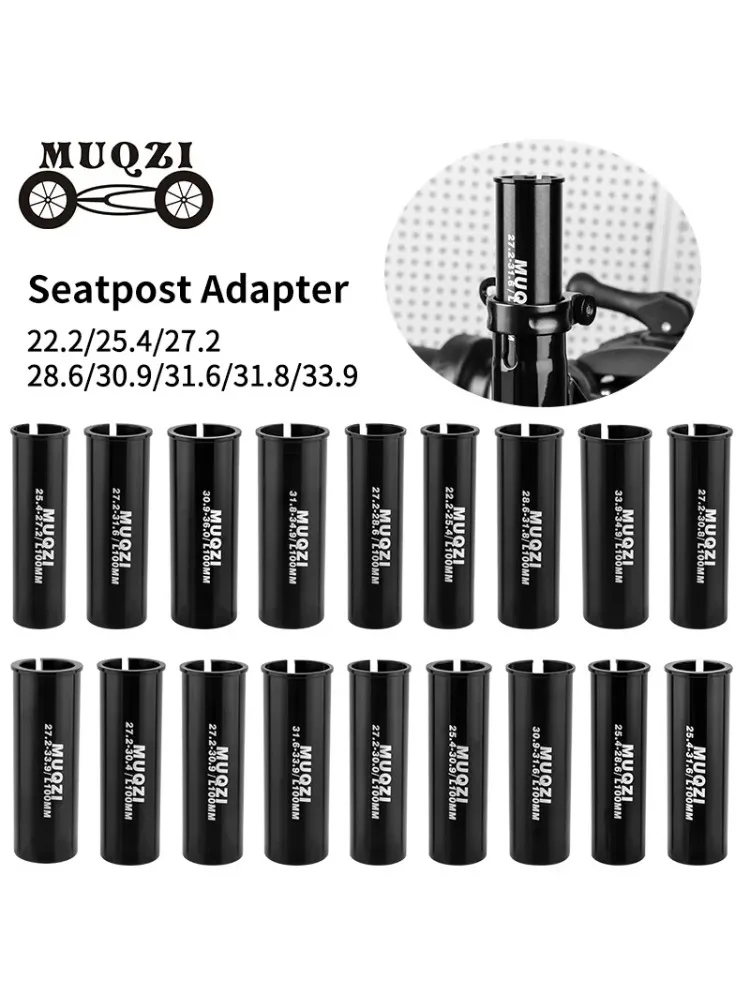 AliExpress MUQZI Bike Seatpost Adapter 100mm Long Seat Post Tube Shim 22.2 25.4 27.2 28.6 30.6 30.9 31.6 to 30.4 30.8 30.9 31.8 33.9 36mm