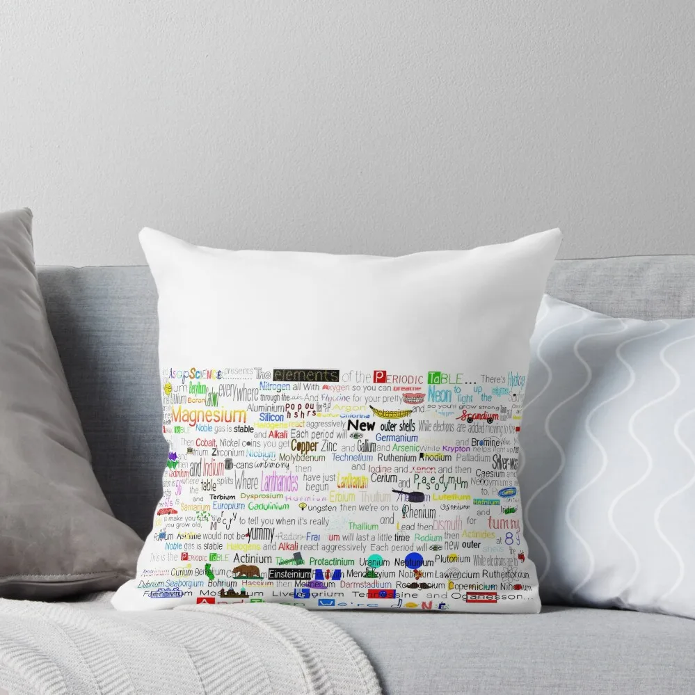 ASAP Science: The Periodic Table Song (2018) Throw Pillow Cushions For Sofa New year