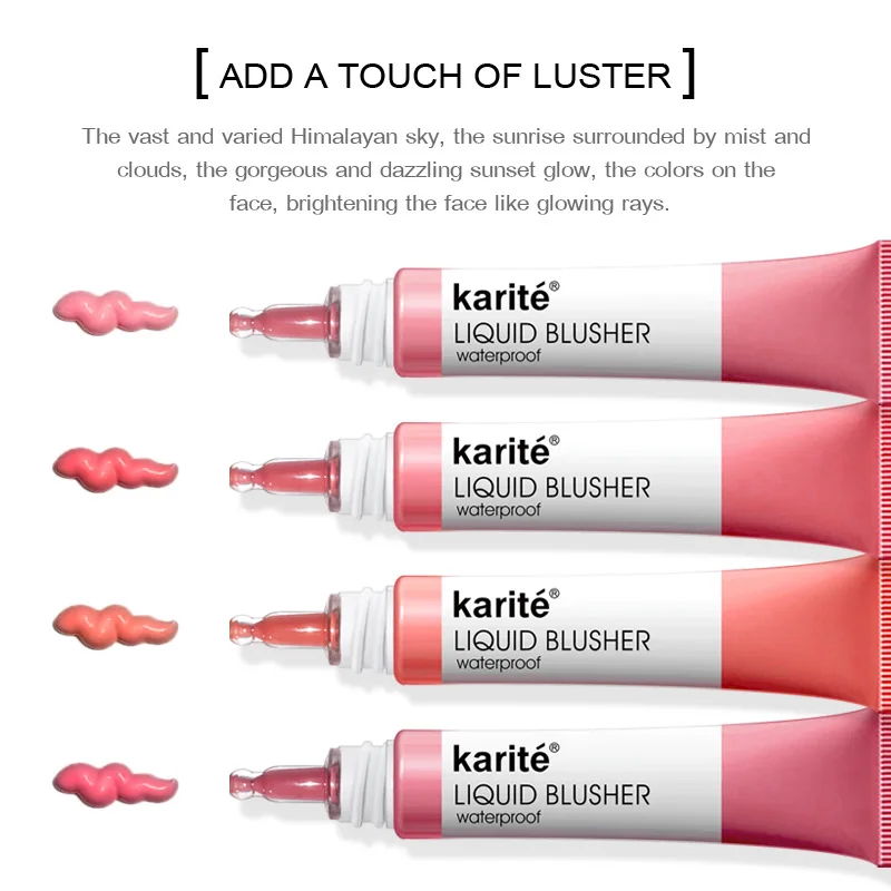 15ML 4 Color Blush Liquid Natural Long-lasting Waterproof Rouge No-fading Face Contour Makeup Brightening Anti-sweat Blush Cream