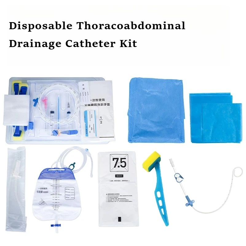 Disposable Thoracoabdominal Drainage Catheter Bag, Smooth Tube Wall, Bend Resistant, Sterile, Ready-to-use Full Set