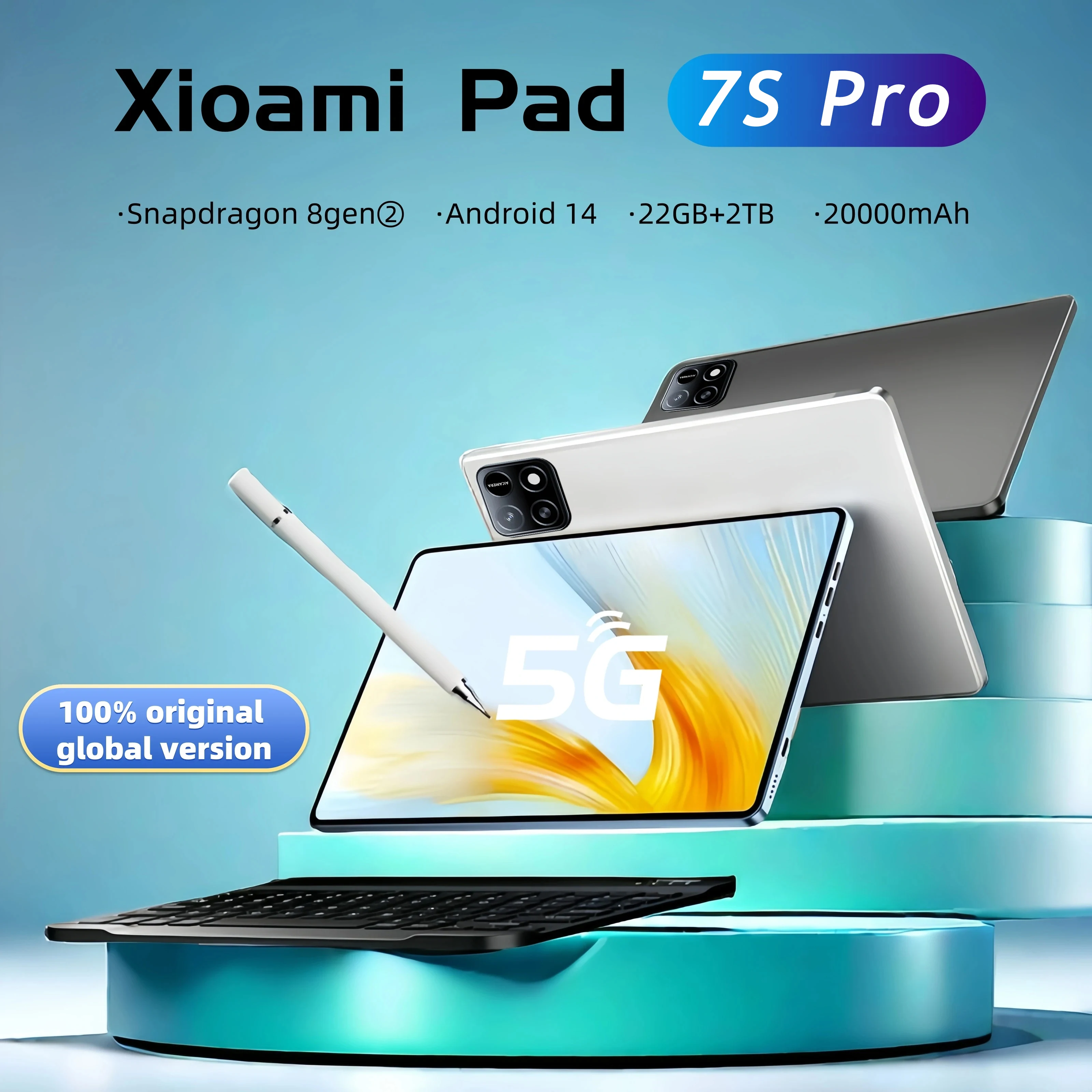 2025 NEW Global Version Tab Pad 7S Pro Original 11inch Tablet PC Android 14 22B+1TB/2TB 20000mAh 5G Dual SIM WiFi GPS 4K HD Pad