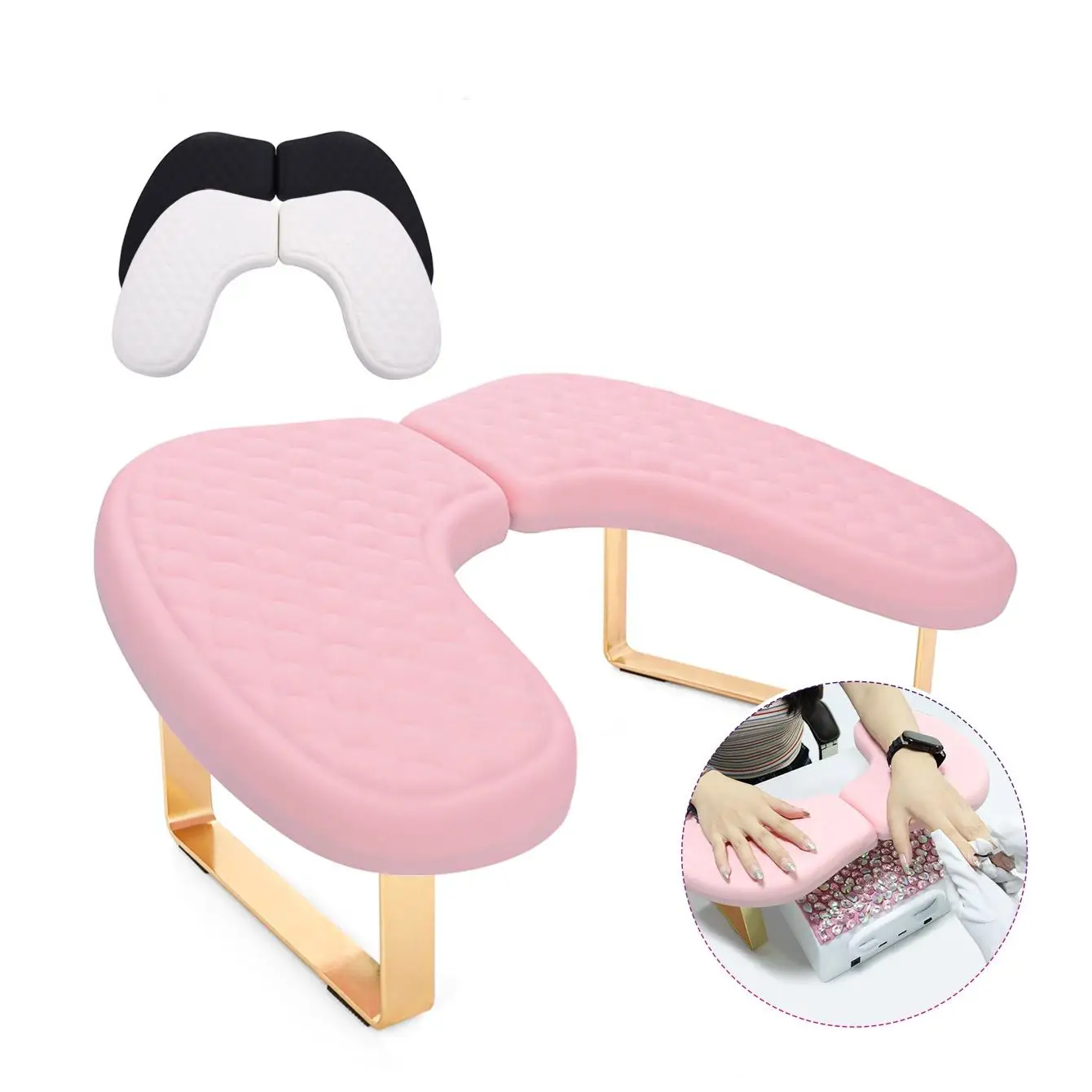 Large Armrest Manicure Pad Soft Butterfly Hand Pillow, Detachable and Foldable Manicure Hand Pillow Special Tool for Nail Salons